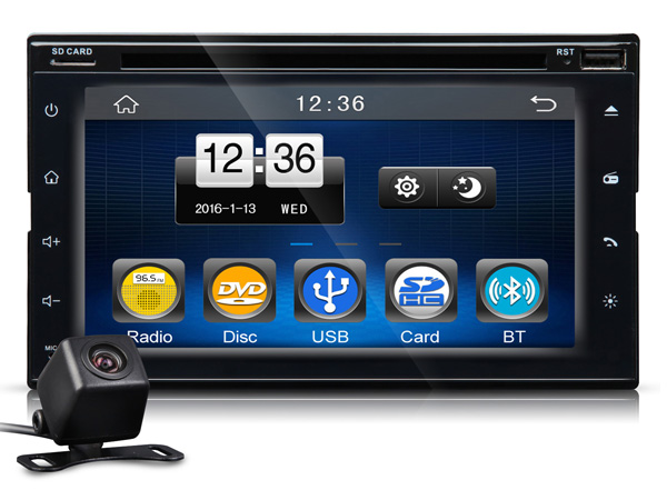 2-DIN 6.5″ Digital Touch Screen Car DVD Player + HD Backup Camera