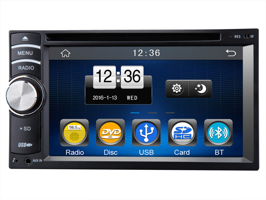 2-DIN 6.2″ Digital Touch Screen Car DVD Player with Steering Wheel Control 