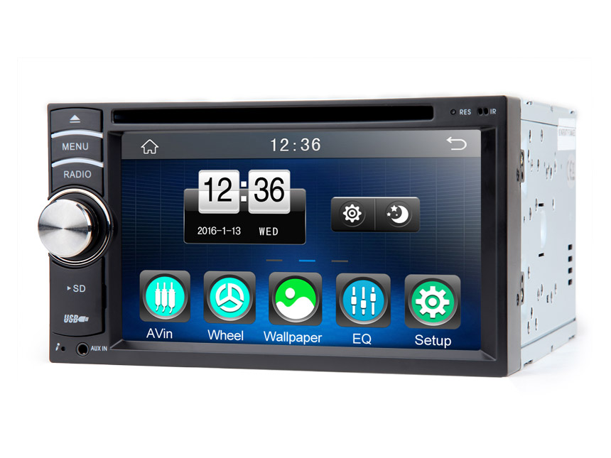 2-DIN 6.2″ Digital Touch Screen Car DVD Player with Steering Wheel Control 