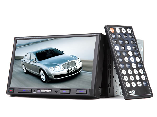 7 Inch Motorized Touch Screen 2 Din Detachable Car DVD Player - Steering Wheel Control, Bluetooth, iPod, TV/Radio(D2209)