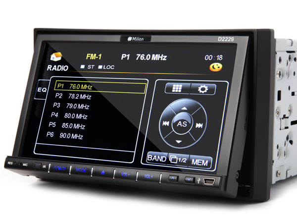 7 Inch Digital Touch Screen 2 Din Car DVD Player - Motorized Slide Down Control Panel, AM/FM, USB/SD