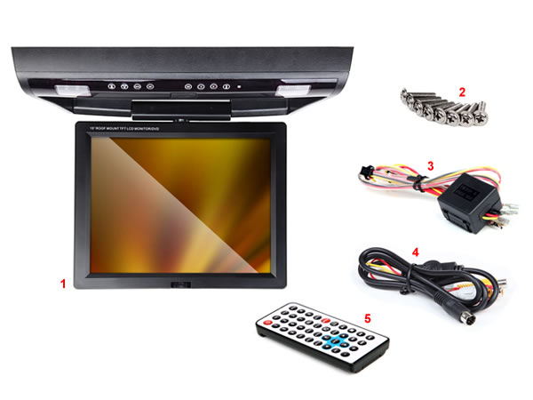 15 Inch Digital Screen Touch Button Flip Down Car DVD Player(D3103Z)