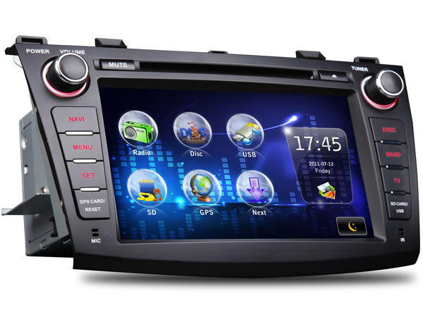 8 Inch Digital Touch Screen Car DVD Player with Built-in GPS For Mazda 3 (Upgraded D5115) + Map Optional