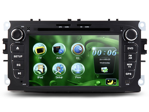 7 Inch Digital Slide Touch Screen Car DVD Player with Built-in GPS For Ford Mondeo/Focus/S-max (Black) + Map Optional (D5119)