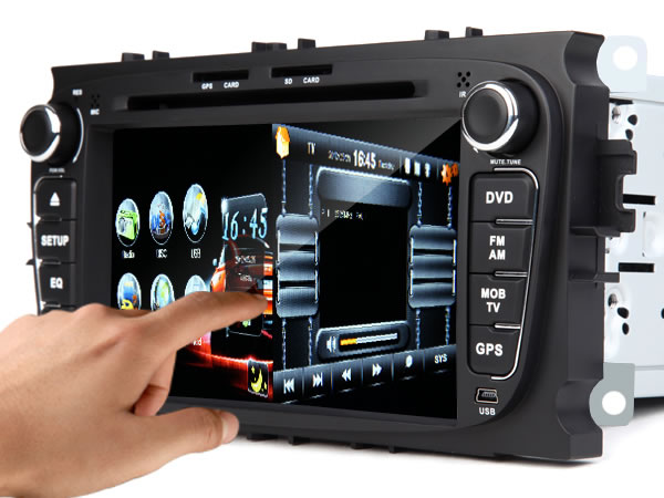 7 Inch Digital Slide Touch Screen Car DVD Player with Built-in GPS For Ford Mondeo/Focus/S-max (Black) + Map Optional (D5119)