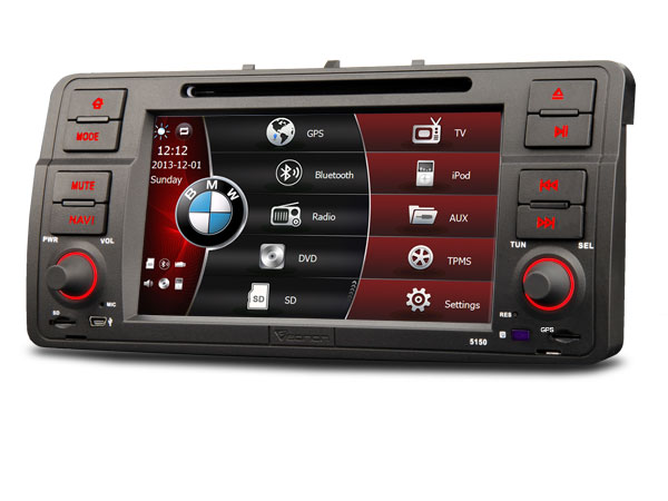 7 Inch Digital Touch Screen Car DVD Player With Built-in GPS For BMW E46 + Map Optional