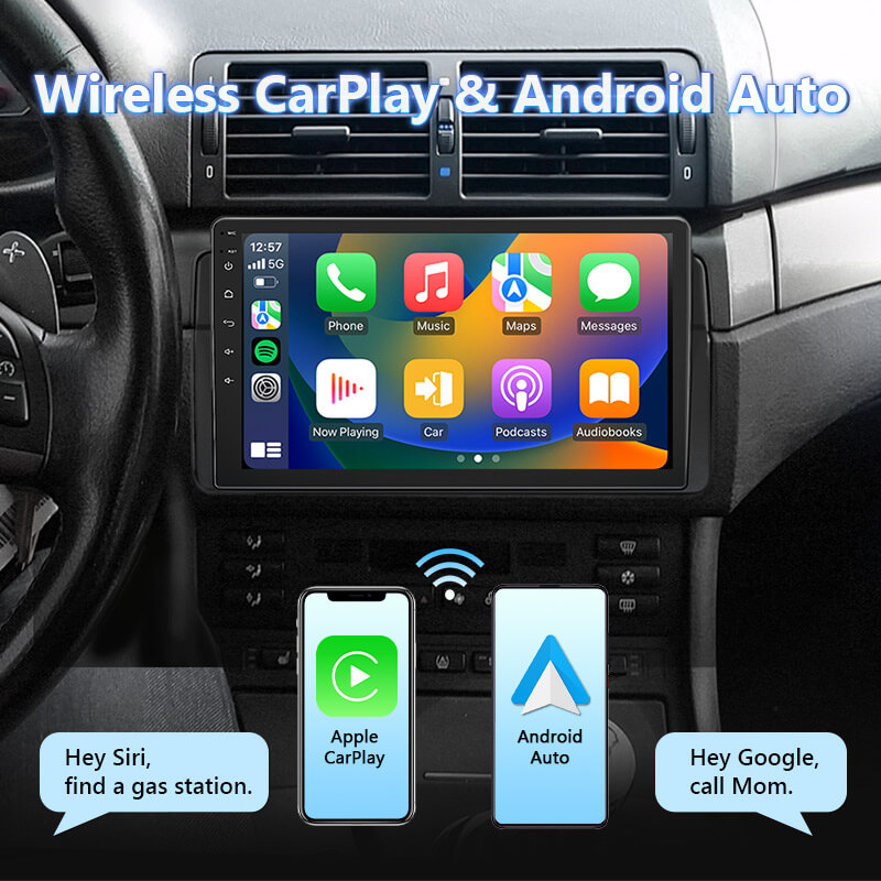 Eonon May Day Sale 1999-2005 BMW 3 Series E46 Android 13 Wireless Apple CarPlay & Android Auto Car Radio with 2GB RAM 32GB ROM & 9 Inch IPS Touch Screen