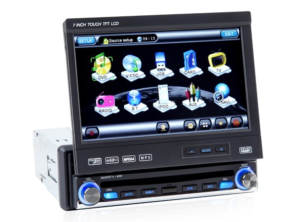 1 Din 7 Inch Digital Screen GPS - Steering Wheel Control, PIP, Map Optional