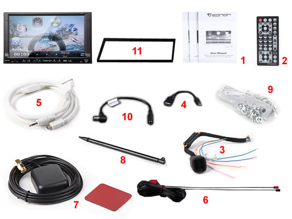 7 Inch Digital Screen Steering Wheel Control Car DVD Player with 2 UI Options + GPS + US/CA/EU/AU Map(G2226)