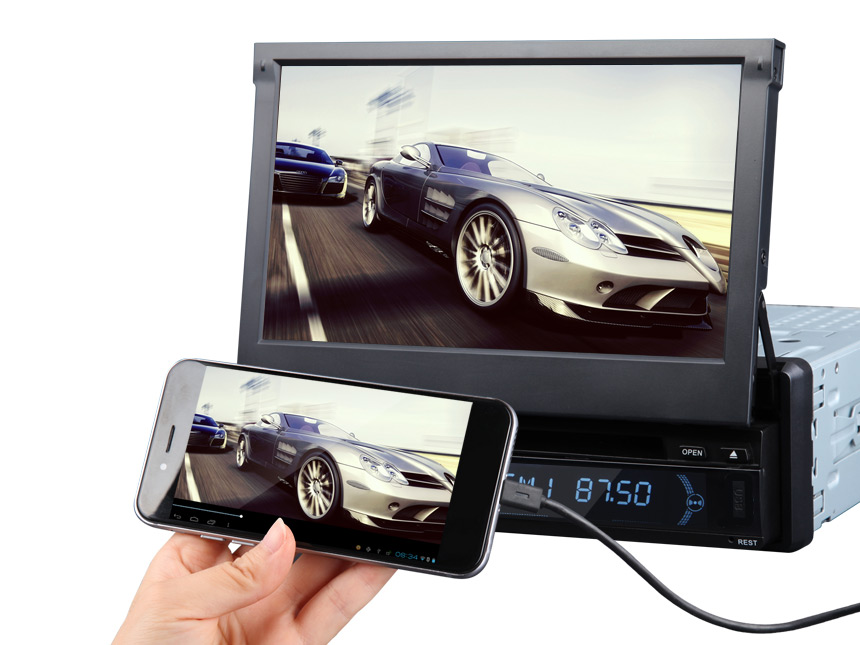 1-DIN Android 5.1.1 Lollipop Quad-Core 7″ Multimedia Car DVD GPS with Mutual Control Easy Connection