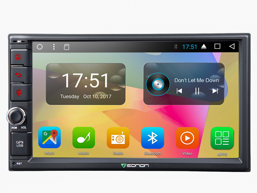 New Android 7.1 2GB-RAM Octa-Core Head Unit Support Bluetooth 1024x600 HD Screen Replacement Universal Navigation GPS Touchscreen Panel 7 Inch Radio Double Din Car Stereo