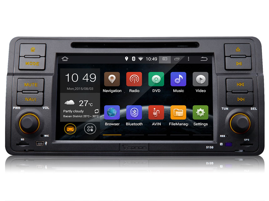 Αποτέλεσμα εικόνας για BMW E46 Android 4.4.4 Quad-Core 7″ Multimedia Car DVD GPS with Mutual Control EasyConnected