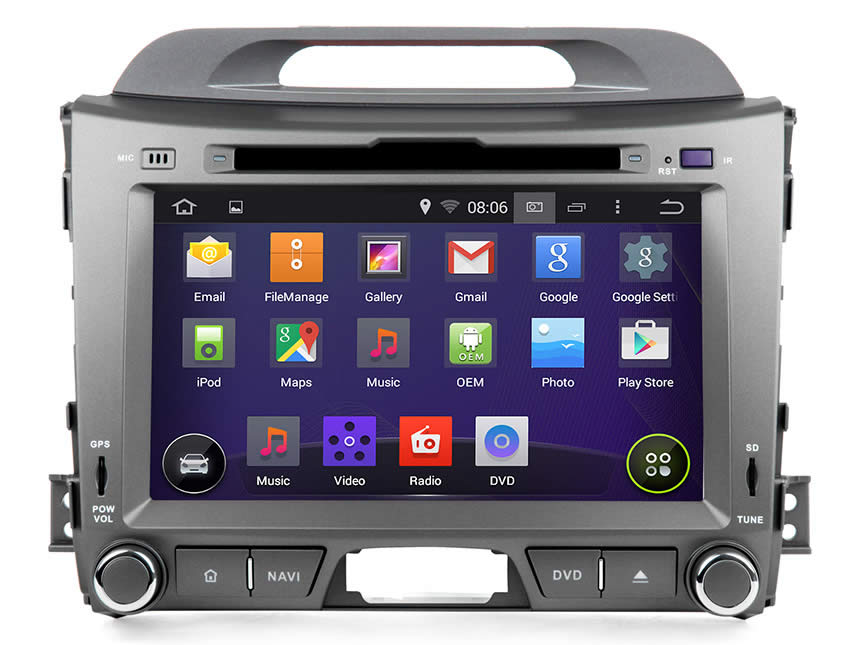 Kia Sportage Series 3 Android 4.4.4 Quad-Core 8″ Multimedia Car DVD GPS with Mutual Control EasyConnected