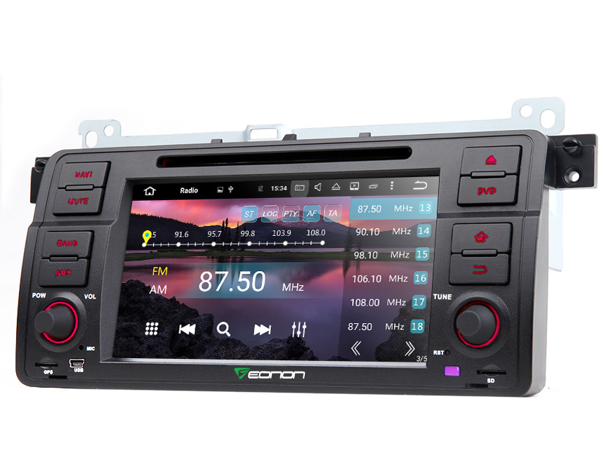 BMW E46 Android 6.0 Marshmallow 2GB RAM Octa-Core Car Stereo GPS Navigation System 7 Inch 1 Din Multimedia Car DVD Player With 32GB ROM & 26GB for App Installation Support Bluetooth Steering Wheel Control WiFi Connection