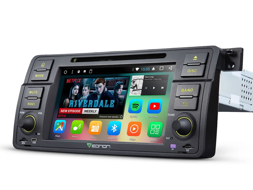 BMW E46 Android 7.1 Octa-Core 2GB RAM Car Radio GPS Navigation System 7 Inch 1 Din Multimedia Car DVD CD Player With 32GB ROM & 26GB for App Installation Support Bluetooth WiFi Connection Split Screen Steering Wheel Control