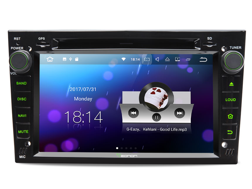 Opel/Vauxhall/Holden Android 7.1 In Dash Head Unit 7 Inch High Definition Touchscreen Car DVD Player 2GB RAM Bluetooth car stereo receiver HDMI Output WiFi 2 Din Car GPS Navigation Android Double Din Car Radio With Split Screen Steering Wheel Control