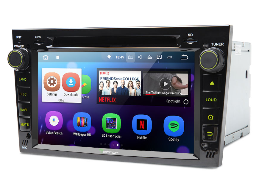 Opel/Vauxhall/Holden Android 7.1 In Dash Head Unit 7 Inch High Definition Touchscreen Car DVD Player 2GB RAM Bluetooth car stereo receiver HDMI Output WiFi 2 Din Car GPS Navigation Android Double Din Car Radio With Split Screen Steering Wheel Control
