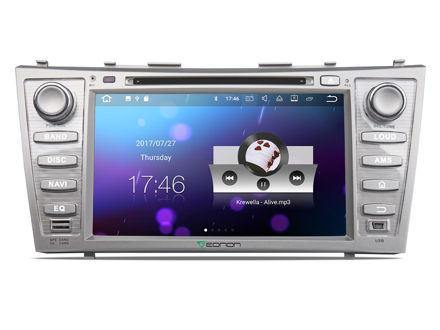 Toyota Aurion/Camry Android 7.1 Aftermarket Car Radio With 8 Inch Full Capactive Touch Screen Double Din Car DVD Player 2GB RAM Bluetooth WiFi Head Unit Receiver Android Car GPS Navigation With Mutual Control EasyConnection