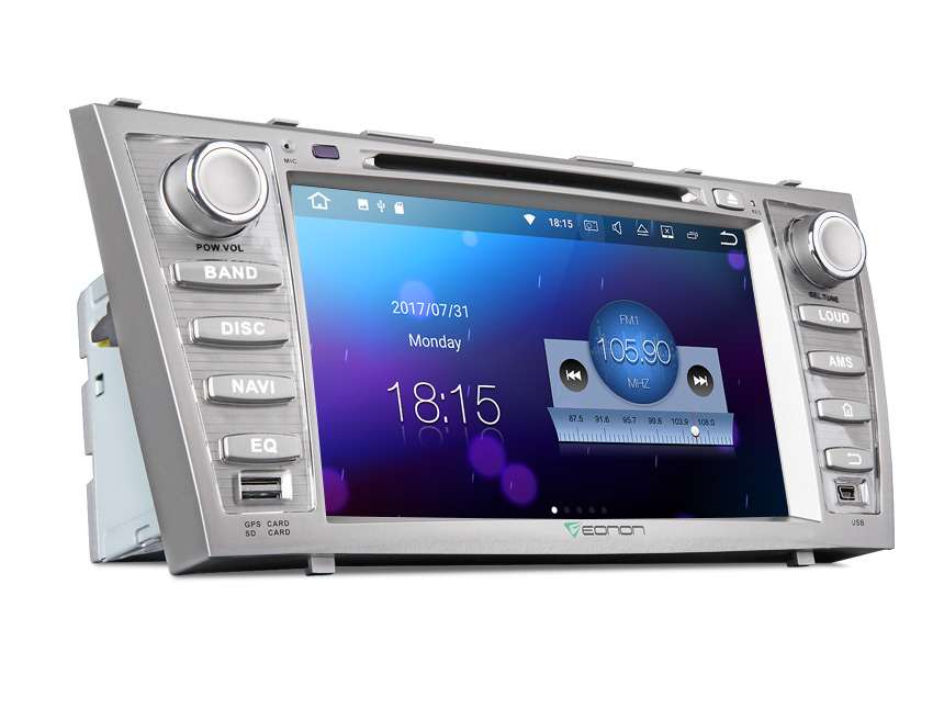 Toyota Aurion/Camry Android 7.1 Aftermarket Car Radio With 8 Inch Full Capactive Touch Screen Double Din Car DVD Player 2GB RAM Bluetooth WiFi Head Unit Receiver Android Car GPS Navigation With Mutual Control EasyConnection