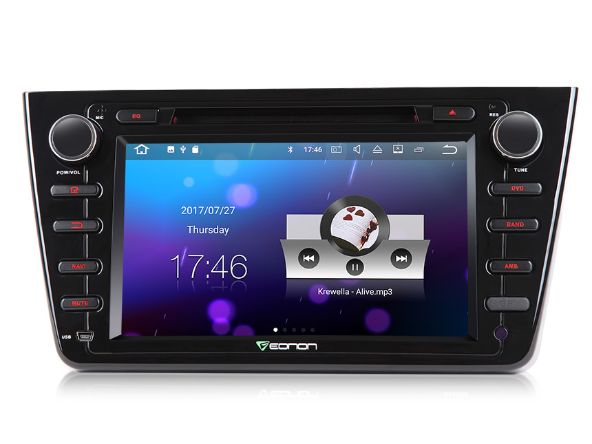 Mazda 6 2009-2012 Android 7.1 In-Dash 2 Din CD DVD Car Stereo Receiver With High Resolution Audio Compatibility USB AUX Inputs Built-in Bluetooth Dual Phone Connection Car GPS Navigation 8 Inch AM FM Car Radio Player