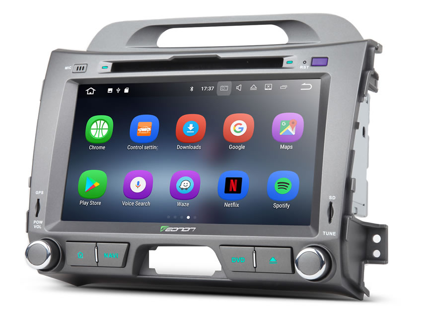 KIA Sportage Series 3 Android 7. 1 In Dash Car Stereo GPS Navigation System with 8 Inch HD Digital TouchScreen Quad-core DVD CD Player with Built in Bluetooth Receiver Head Unit Car Radio WiFi AM/FM Radio Support backup Camera DVR Steering Wheel Control