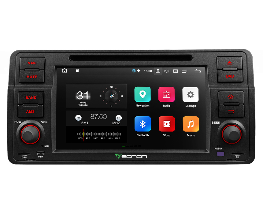 BMW E46 Android 8.0 Octa-Core 4GB RAM Car Radio GPS Navigation System 7 Inch 1 Din Multimedia Car DVD CD Player For Support Bluetooth WiFi Connection 4G Dongle Split Screen Steering Wheel Control