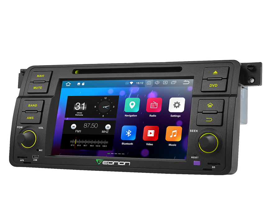 BMW E46 Android 8.0 Octa-Core 4GB RAM Car Radio GPS Navigation System 7 Inch 1 Din Multimedia Car DVD CD Player For Support Bluetooth WiFi Connection 4G Dongle Split Screen Steering Wheel Control