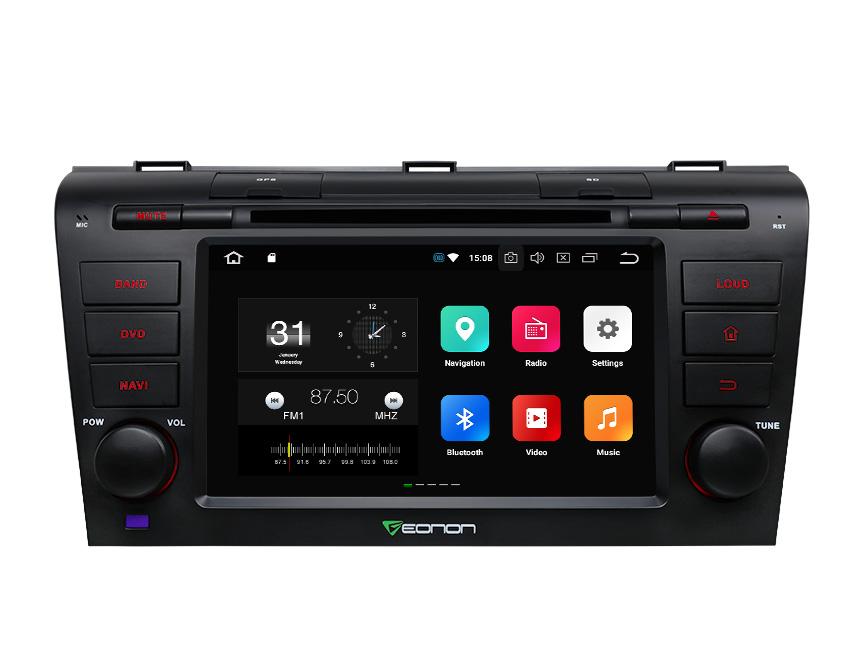 Designed for Mazda 3 (2004-2009) Android 8.0 Oreo 4G RAM, Octa-Core & 32G ROM Split Screen and PIP Multitasking Compatible With Bose System 7 Inch Touchscreen Car DVD CD Receiver