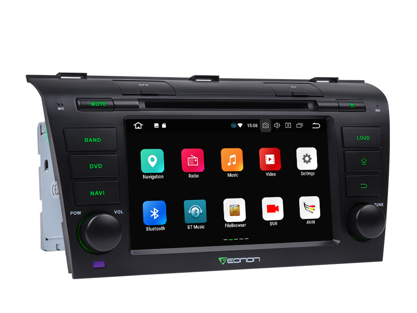 Designed for Mazda 3 (2004-2009) Android 8.0 Oreo 4G RAM, Octa-Core & 32G ROM Split Screen and PIP Multitasking Compatible With Bose System 7 Inch Touchscreen Car DVD CD Receiver
