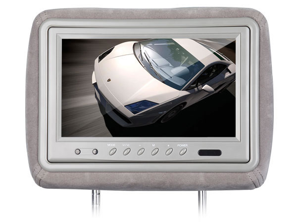 9″ Leather/Moquette Digital Screen Headrest Monitors (One Pair, 2 Pcs)