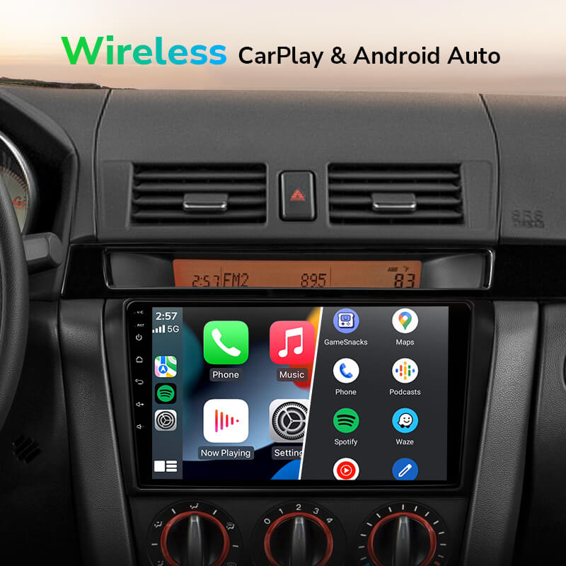 Eonon May Day Sale  04-09 Mazda 3 Android 13 Wireless Apple CarPlay & Android Auto Car Radio with 6GB RAM 64GB ROM & 9 Inch QLED Touch Screen