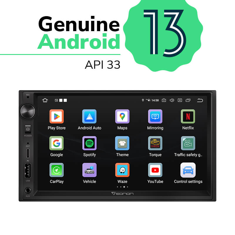 Eonon May Day Sale  Android 13 Double Din Wireless Apple CarPlay & Android Auto Car Radio Support Fast Charging & 7 Inch IPS Touch Screen