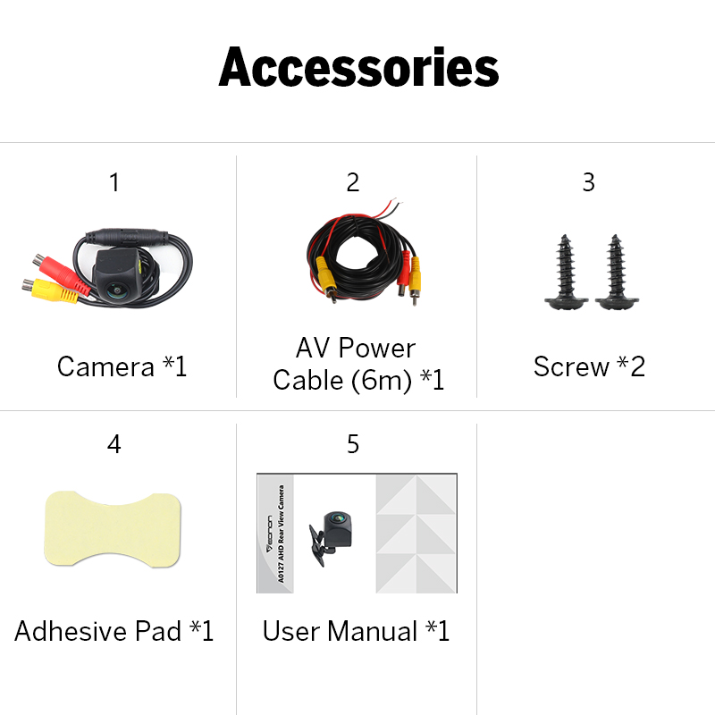 Eonon 1080P AHD IP68 Waterproof Backup Camera