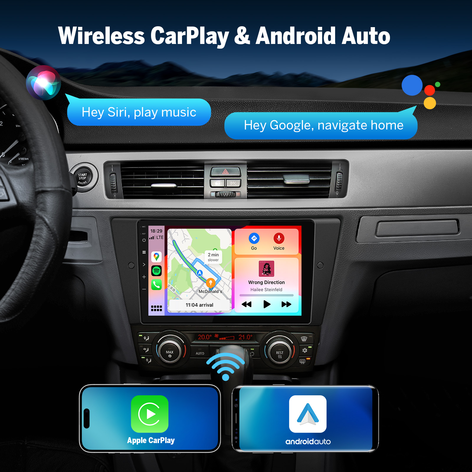 Eonon 9" Android Car Stereo for 2005-2013 BMW 3 Series E90-E93 & 2007-2012 BMW M3 – Wireless CarPlay & Android Auto, QCM6225 8-Core,6GB RAM 64GB ROM
