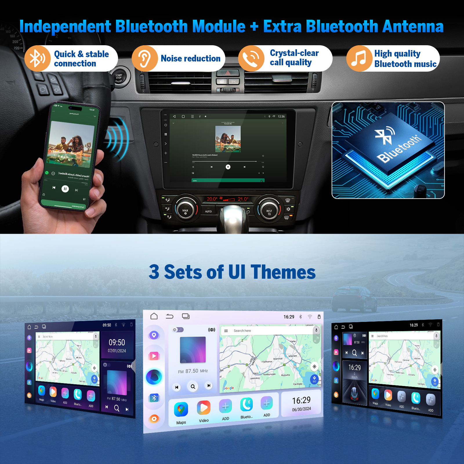 Eonon Prime Day Sale 9" Android 14 Car Radio with Wireless CarPlay & Android Auto for 2005-2013 BMW 3 Series E90-E93 & 2007-2012 BMW M3