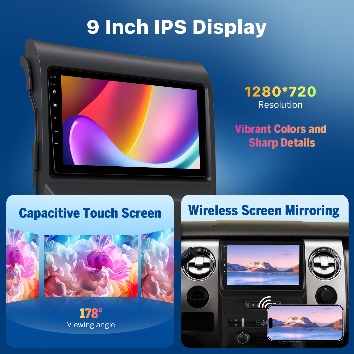 Eonon Prime Day Sale 9" Android 14 Head Unit with Wireless CarPlay & Android Auto for 2009–2014 Ford F-150