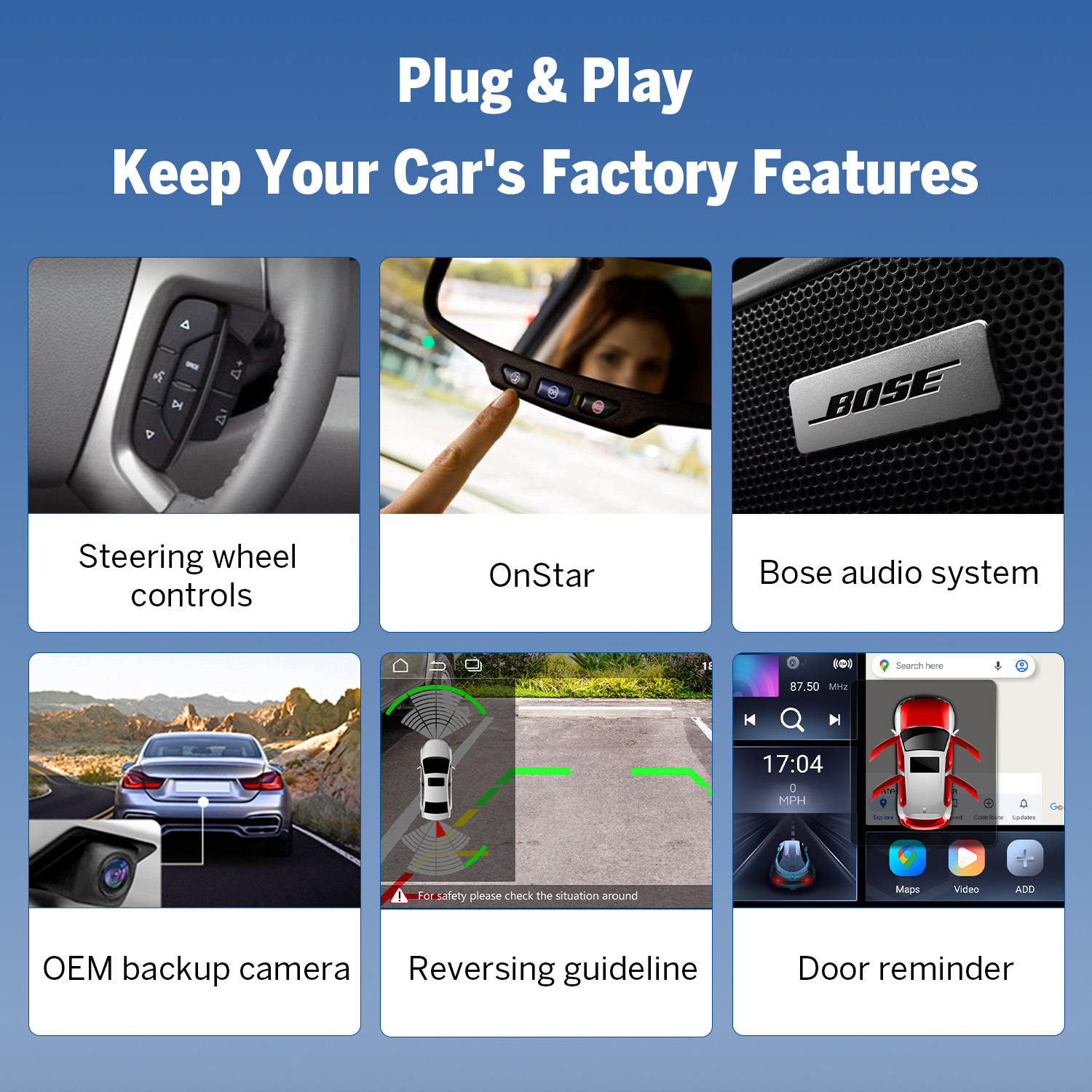 Eonon Prime Day Sale 8" Android 14 Head Unit with Wireless CarPlay & Android Auto for Chevrolet, GMC, Buick and Hummer Vehicles