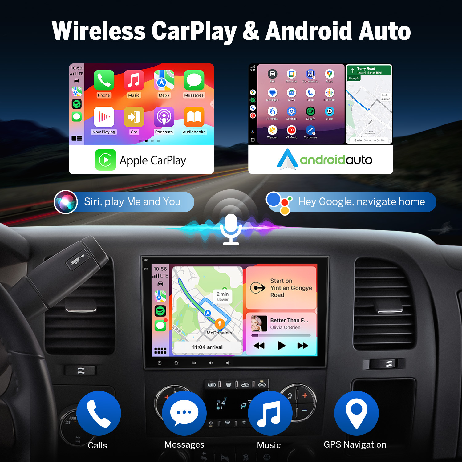 Eonon Prime Day Sale 8" Android 14 Head Unit with Wireless CarPlay & Android Auto for Chevrolet, GMC, Buick and Hummer Vehicles