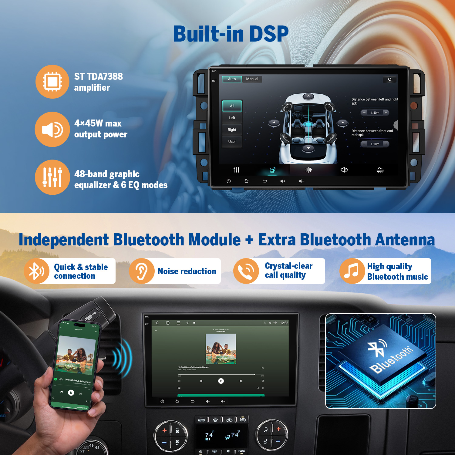 Eonon Prime Day Sale 8" Android 14 Head Unit with Wireless CarPlay & Android Auto for Chevrolet, GMC, Buick and Hummer Vehicles