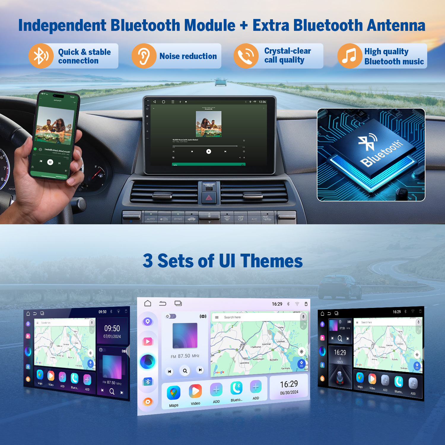 Eonon Prime Day Sale 10.1" Android 14 Head Unit with Wireless CarPlay & Android Auto for 2008-2012 Honda Accord