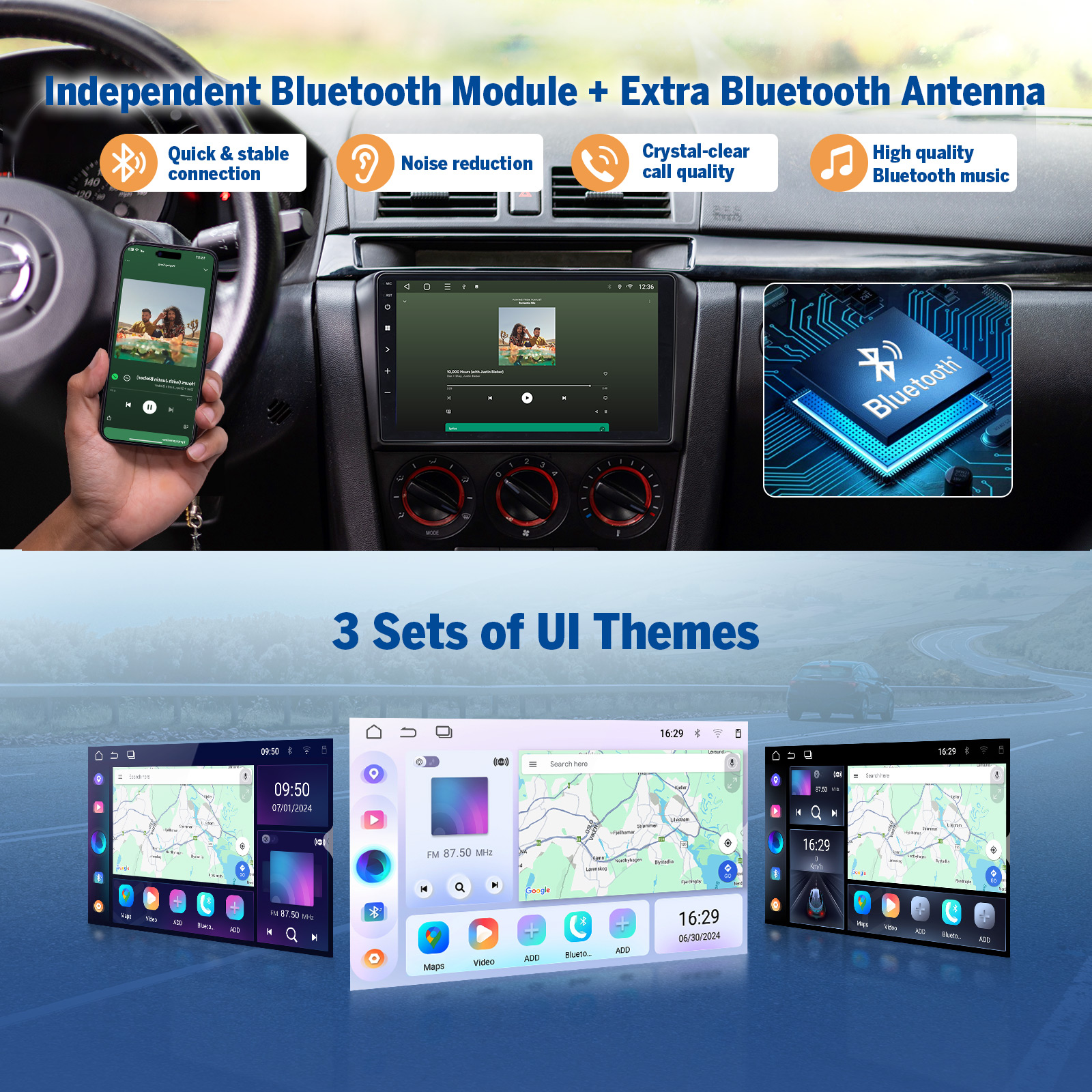 Eonon Prime Day Sale 9" Android 14 Car Radio with Wireless CarPlay & Android Auto for 2004-2009 Mazda 3