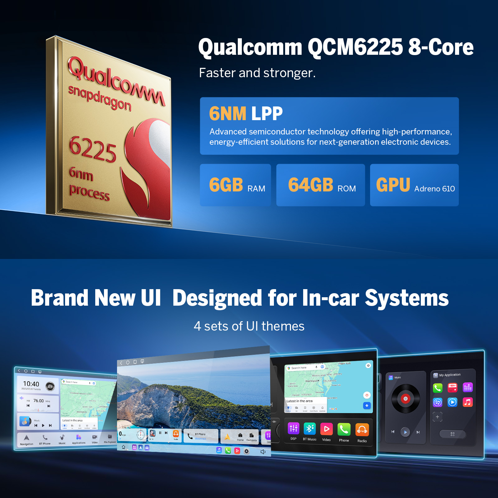 Eonon 10-13 Mazda 3 CarPlay & Android Car Stereo with Qualcomm QCM6225 8-Octa CPU