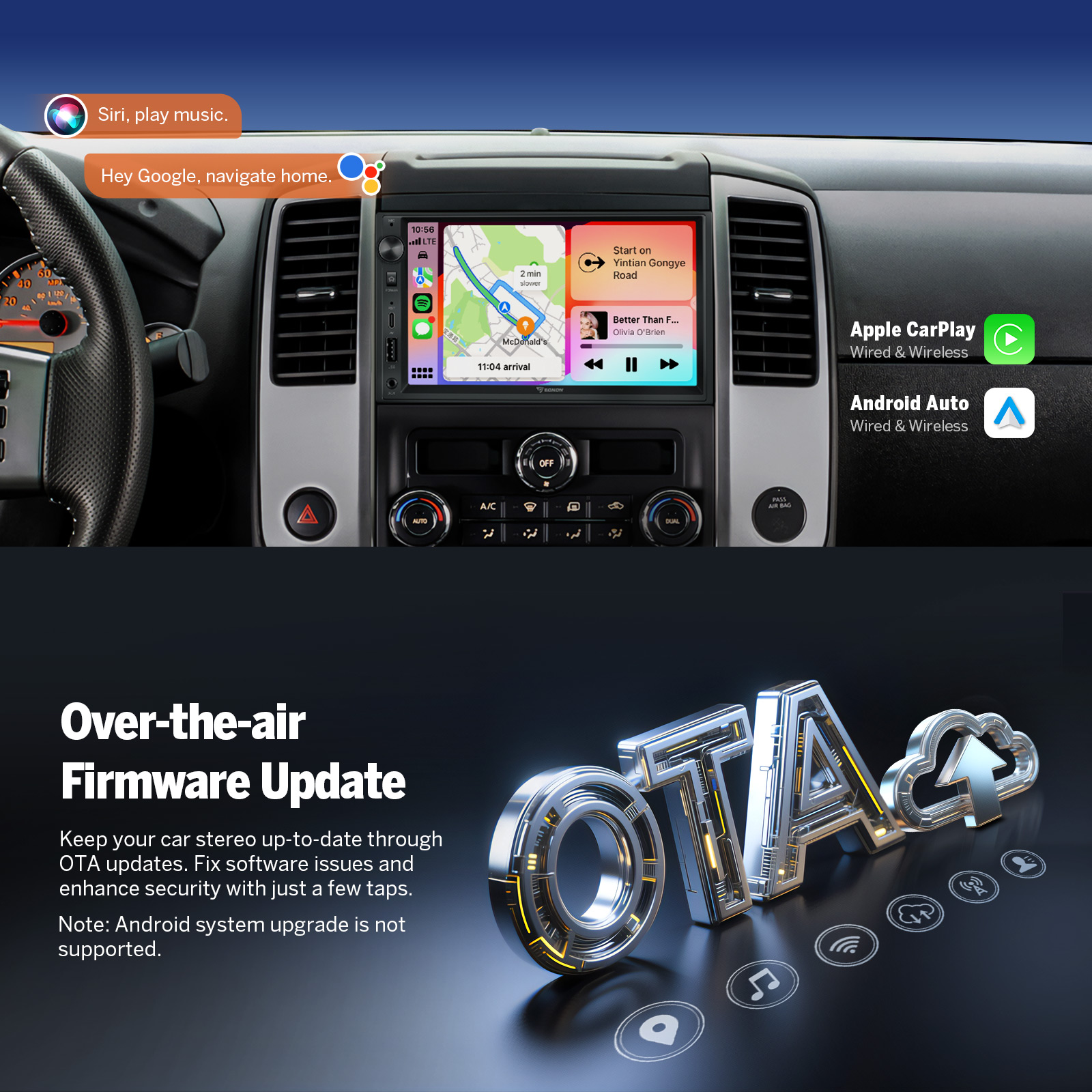 Eonon Prime Day Sale 7" Double Din Android 14 Car Radio with Wireless CarPlay & Android Auto