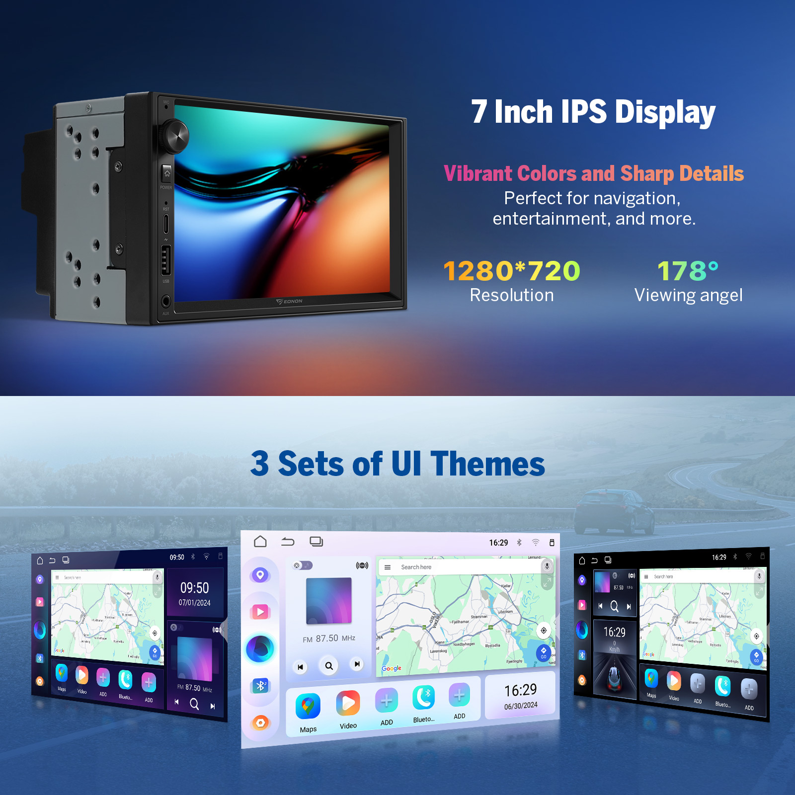 Eonon Prime Day Sale 7" Double Din Android 14 Car Radio with Wireless CarPlay & Android Auto