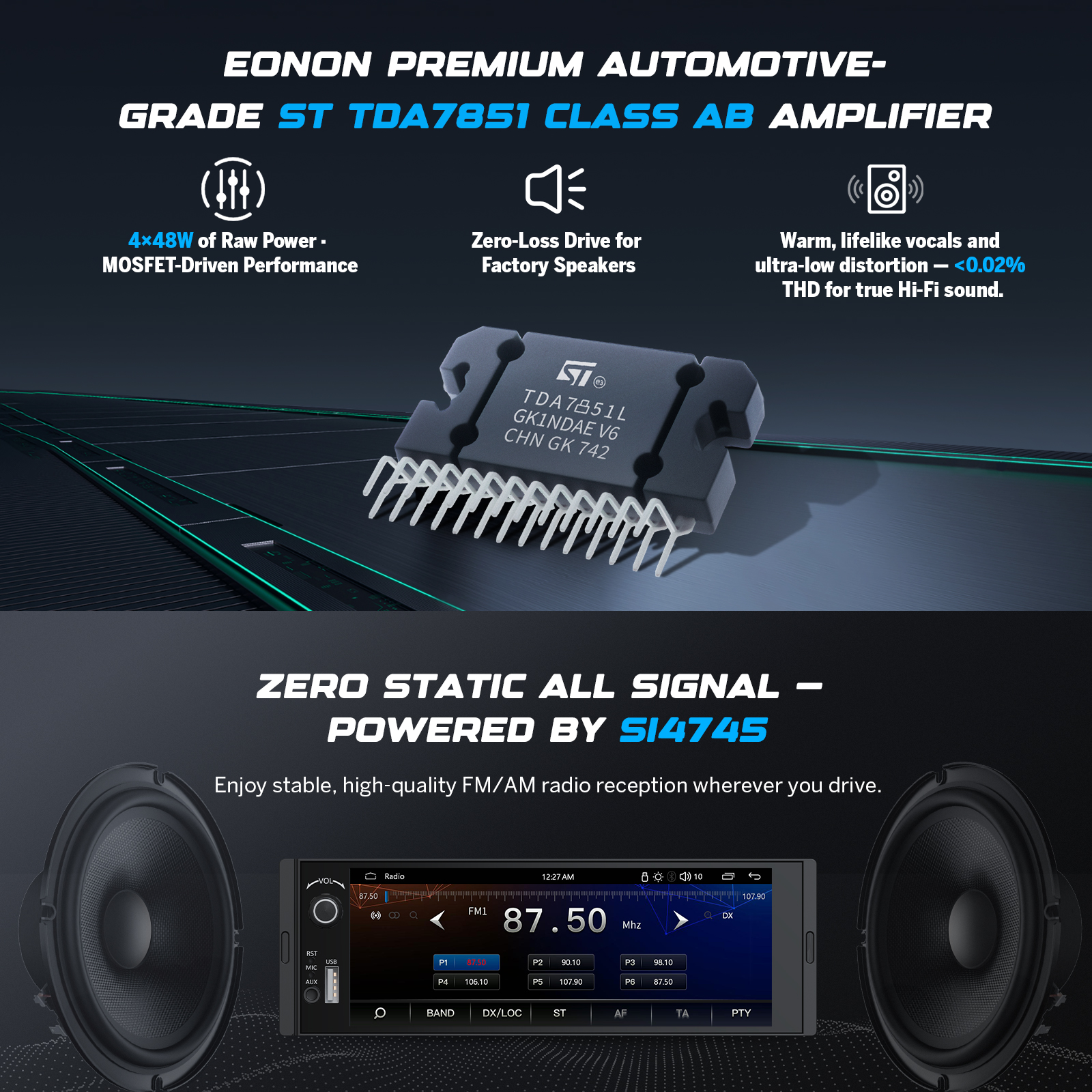Eonon Prime Day Sale 6.36" Single Din Car Radio with Linux System – Wireless Apple CarPlay & Android Auto Support