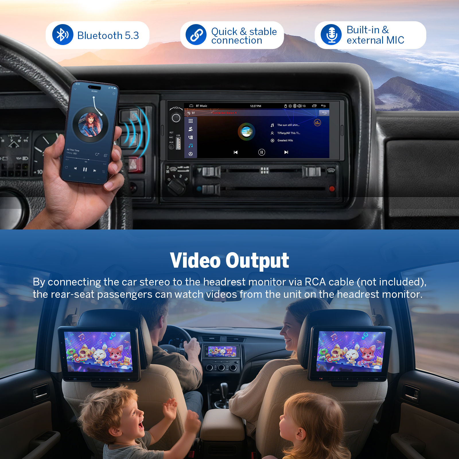 Eonon Prime Day Sale 6.36" Single Din Car Radio with Linux System – Wireless Apple CarPlay & Android Auto Support