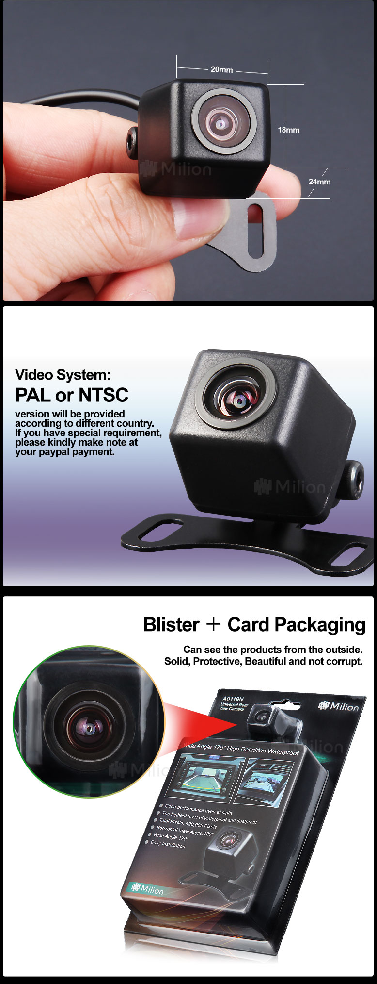 CMD Camera,high definition wide angle camera