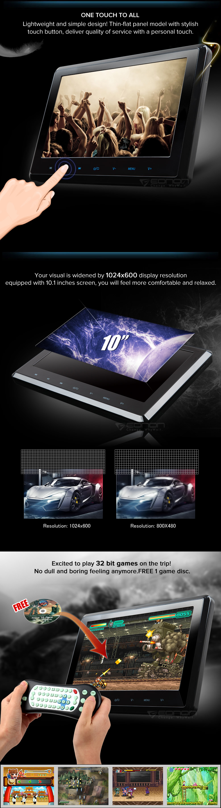 LCD flip down monitor