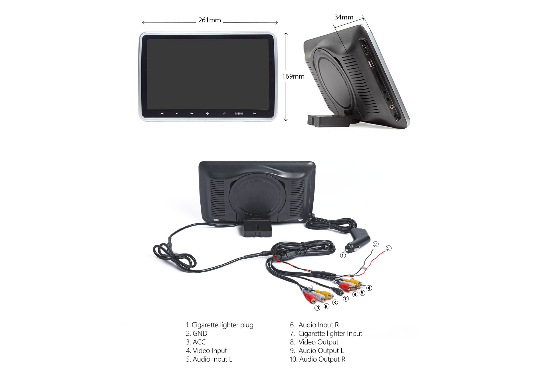 10.1 inch car monitor