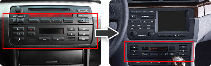 Install a BMW E46 double din car radio 